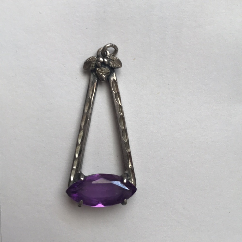 Black Hills Silver Pendant or Charm with Purple Stone